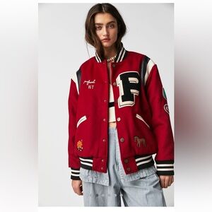 Free People Found Letterman Varsity Jacket